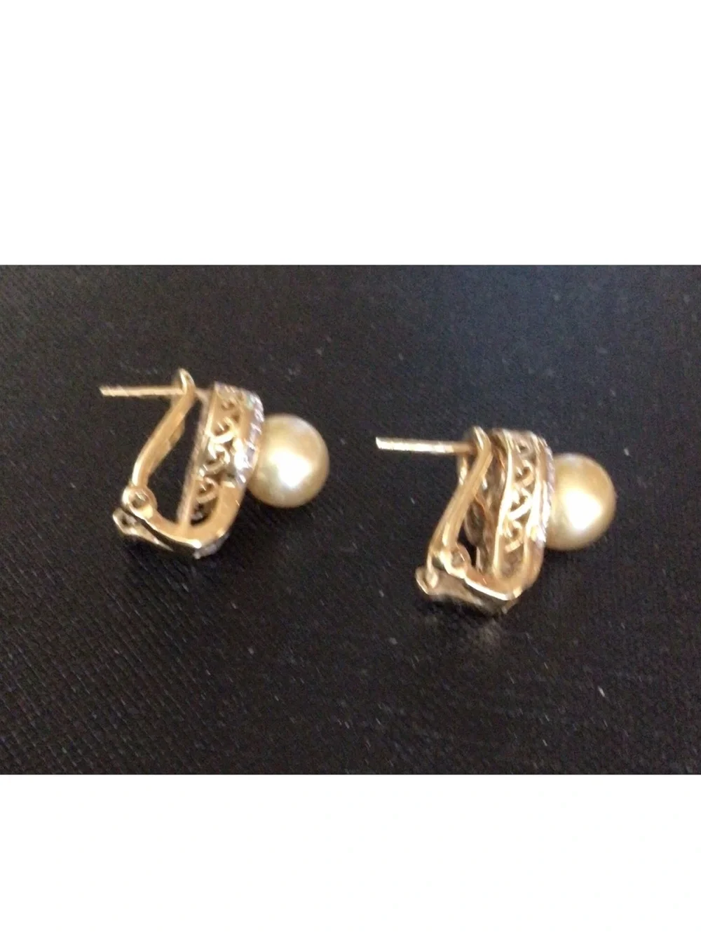 Gold Pearl and Crystal Clip-On Earrings - Elegant Women’s Jewelry